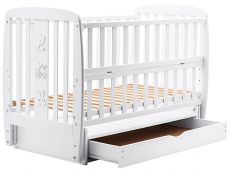 Ліжко Babyroom Друзі DDMYO-3 маятник, ящик, відкидний бік бук білий